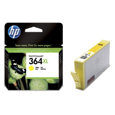 HP 364XL, žltá atramentová kazeta, 6 ml, CB325EE (750 strán)