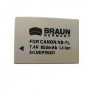 Braun akumulátor CANON NB-7L, 850mAh