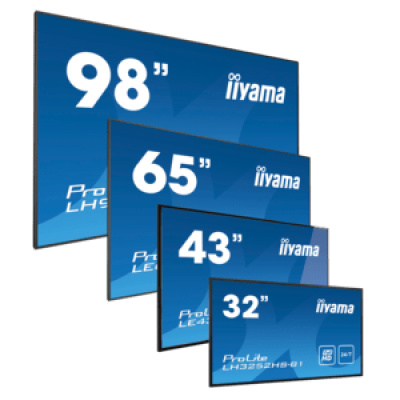 iiyama ProLite LFDs, 24/7, 4K, USB, RS232, Ethernet, Wi-Fi, Android, RS232, black