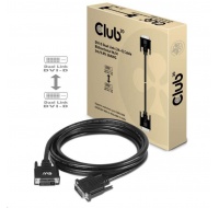 Club3D DVI-D Dual Link kábel (24+1), 3 m, obojsmerný, 28 AWG