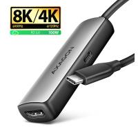 AXAGON RVC-HI8KPD, USB-C -> HDMI 2.1 redukcia / adaptér, 8K/60Hz, 4K/144Hz, HDR10+, PD100W