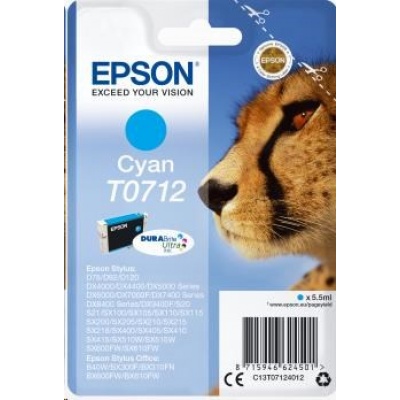 Atramentová tyčinka EPSON Singlepack Cyan T0712 DURABrite Ultra Ink (5,5 ml)