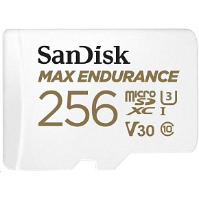 SanDisk MicroSDHC karta 256GB MAX Endurance + adaptér, 120,000 hodin