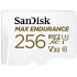 SanDisk MicroSDHC karta 256GB MAX Endurance + adaptér, 120,000 hodin