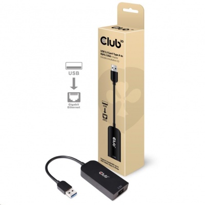 Adaptér Club3D USB 3.2 Gen 1 typ A na RJ45 2.5Gb, 24cm