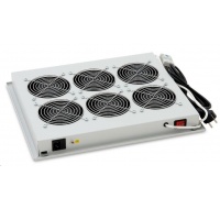 TRITON Ventilačná jednotka horná (spodná), 6 ventilátorov-230V/90W, termostat, čierna