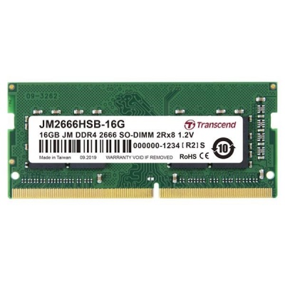 SODIMM DDR4 16GB 2666MHz TRANSCEND 2Rx8 1Gx8 CL19 1.2V
