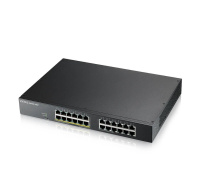 Zyxel GS1915-24EP, 24-port GbE, 12 port PoE, 130 Watt 802.3at, rackmount, fanless, Smart hybrid mode Switch, standalone