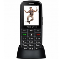 EVOLVEO EasyPhone EG, mobilný telefón pre seniorov s nabíjacím stojanom, čierny