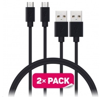 CONNECT IT Wirez Micro USB - USB, čierny, 1 m (2 ks v balení)