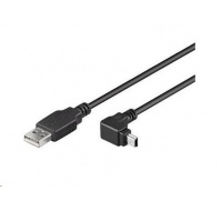 Kábel USB PREMIUMCORD 2.0 Konektor A-Mini B (5pin), uhlový 1,8 m