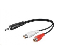 PREMIUMCORD Audio kábel 3,5 mm Jack - 2x Cinch 20 cm (M/F, stereo)