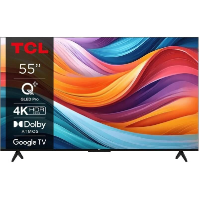 TCL 55T7B 55" TV, 4K Ultra HD, QLED, Google TV, WiFi, Bluetooth, Direct LED, Dolby Digital, HDR, Dolby Vision