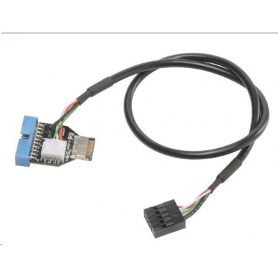 Adaptér AKASA MB interný, USB 3.1 interný konektor pre USB 3.1 19-pinový kábel Gen1, 40 cm