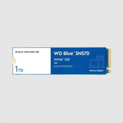 WD BLUE NVMe SSD 1TB PCIe SN 570, Gen3 8Gb/s, (R:3500, W:3000MB/s)
