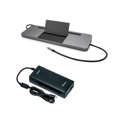 iTec USB-C Metal Ergonomic 4K 3x Display Docking Station, Power Delivery 85 W + i-tec Universal Charger 112 W