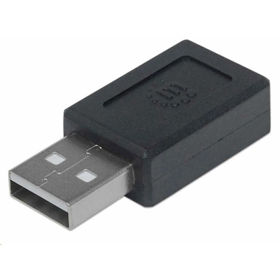 Adaptér Manhattan USB, USB-C 2.0 samica na USB-A samec, čierna