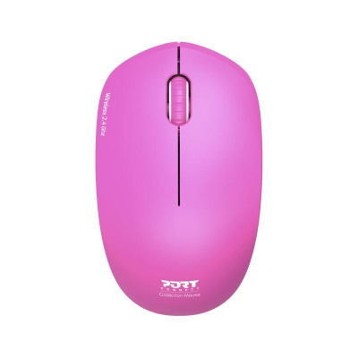 PORT bezdrátová myš Wireless COLLECTION, USB-A dongle, 2.4Ghz, 1600DPI, růžová
