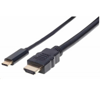 Manhattan kábel USB-C na HDMI, 2 m, čierny