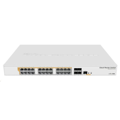 BAZAR - MikroTik Cloud Router Switch CRS328-24P-4S+RM, 800MHz CPU,512MB RAM, 24xLAN, 4xSFP+ slot, vč. L5 - Po opravě