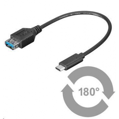 Adaptér PREMIUMCORD USB 3.1 C/male - USB 3.0 A/samica, OTG, 0,2 m