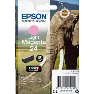 Atramentová tyčinka EPSON Singlepack "Elephant" Light Magenta 24 Claria Photo HD Ink