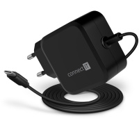 CONNECT IT C-Power Mini univerzální notebookový adaptér USB-C, PD 67 W, černá