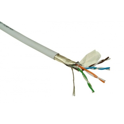 FTP kabel LYNX, Cat5E, drát, LS0H, DCa, šedý, 305m