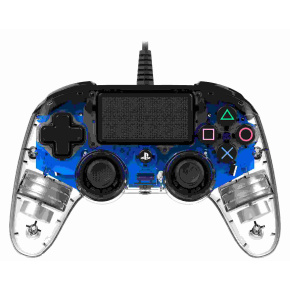 Nacon Wired Compact Controller - ovladač pro PlayStation 4 - průhledný modrý Nacon Wired Compact Controller - ovladač pro PlayStation 4 - průhledný modrý