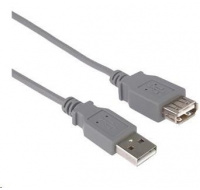 Kábel USB PREMIUMCORD 2.0 A-A 5 m, predĺženie (M/F) sivá