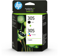 HP 305 2-Pack Tri-color/Black Original Ink Cartridge (100 / 120 pages)