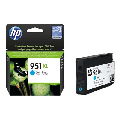 HP 951XL Cyan Ink Cart, 24 ml, CN046AE (1,500 pages)