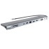 PREMIUMCORD Dokovací stanice USB-C 10v1, 1xHDMI, 1xVGA, 2xUSB-C, 3xUSB, 1xRJ45, čtečka SD karet, šedá