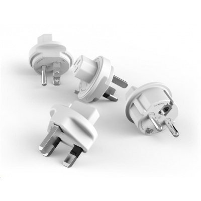 Allocacoc PowerCube ReWirable USB + Travel Plugs, white/grey