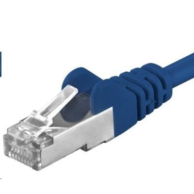 PREMIUMCORD Patch kabel CAT6a S-FTP, RJ45-RJ45, AWG 26/7 0,5m modrá