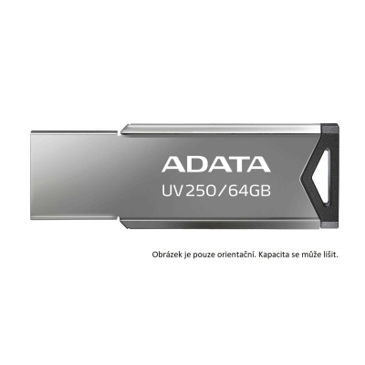 ADATA Flash disk 32GB UV250, USB 2.0 Dash Drive, tmavo strieborná